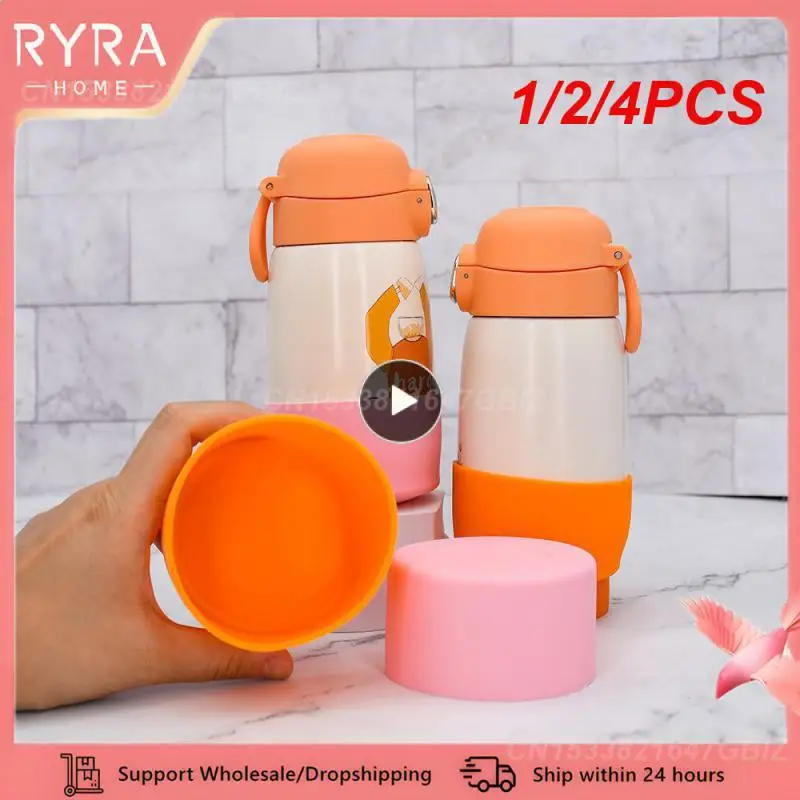 1/2/4PCS 9cm Bottle Cover Cup Heat Insulation Bottom Cover Water Cup Mat Silicone Thermos Coasters Cup Bottom Rin Resistant