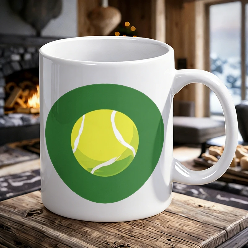 

Tennis Ball Button Printed Pattern - Ideal for Keys and Enthusiasts Mug Coffee Cup Ceramic Cup with Mother's Day print