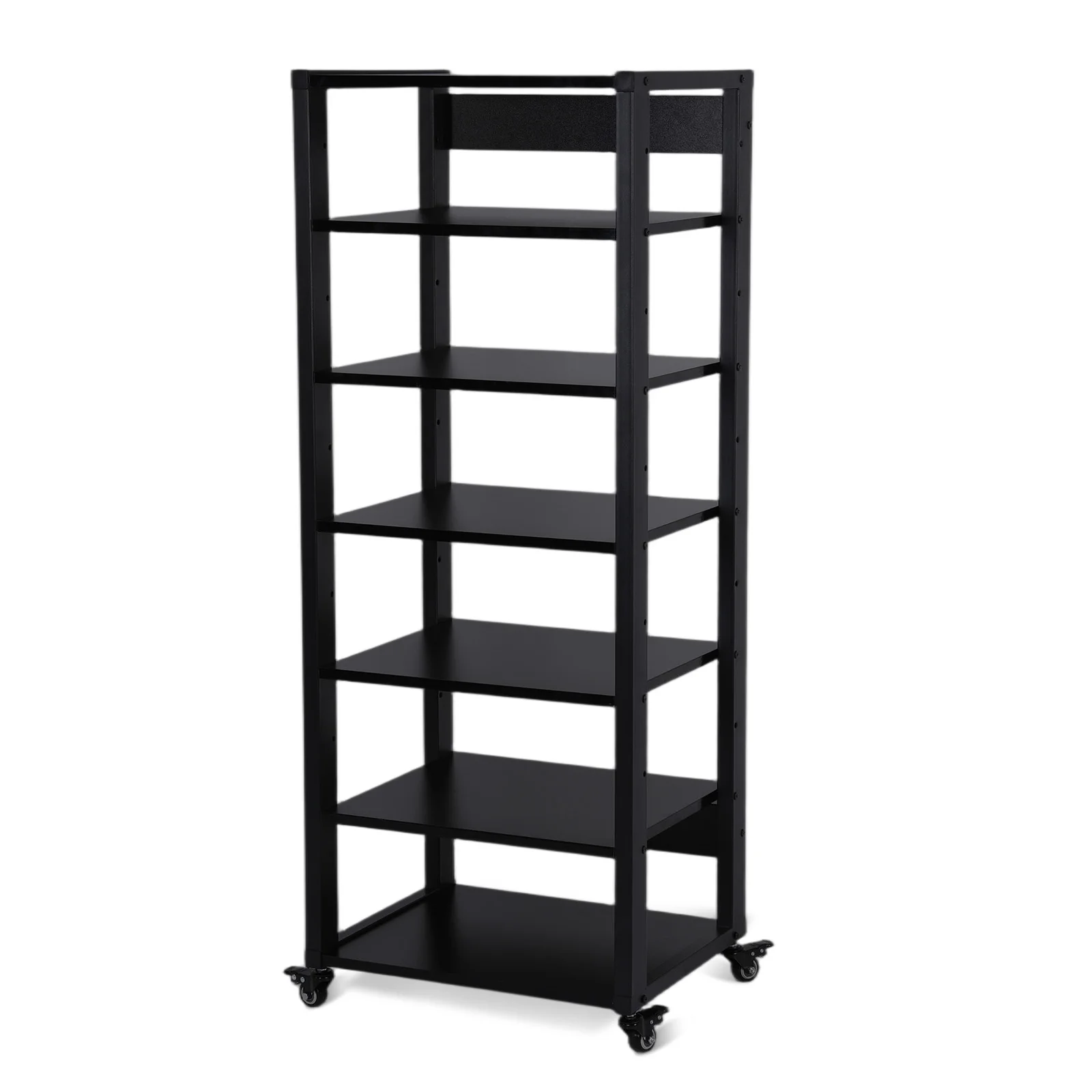 7-Tier Audio Rack Tower with Caster Wheels Video Game Equipment Console Shelf with Adjustable Shelves for Home/Office/Theater