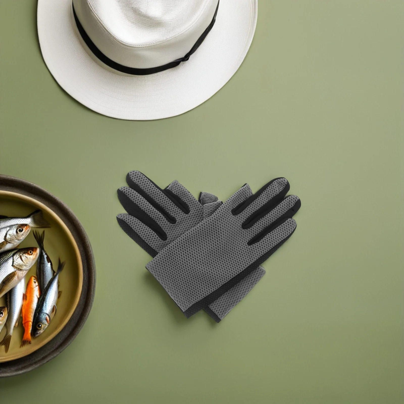 

1Pair Breathable Mesh Gloves Sunshade Fingerless Riding Gloves for Men Mountain Biking Non Slip Grip Fishing Accessories Outdoor