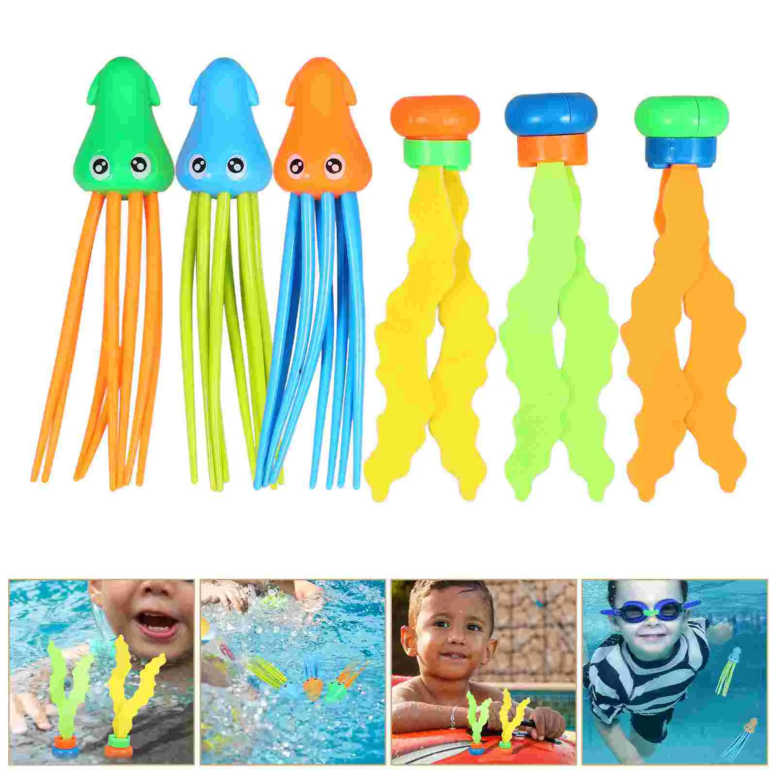 6 Pcs Diving Toys Swim for Kids 8-12 Pool Jellyfish Treasures Water Underwater Training Bath Kiddy Pools Ages 4-8 Child