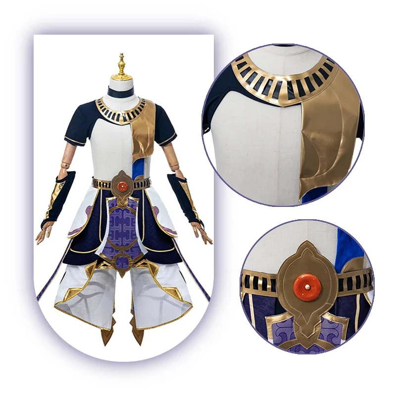 Gioco Genshin Impact Cyno Costume Cosplay Uomo Uniforme da combattimento Costume da ragazzo Costume da festa di Halloween Set completo con cappello