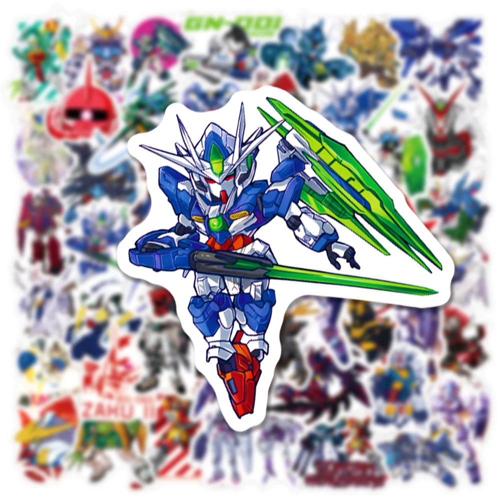 10/30/50pcs Anime GUNDAM Graffiti Stickers for Kids Waterproof Cool DIY Skateboard Motorcycle Laptop Vinyl Cartoon Sticker Pack