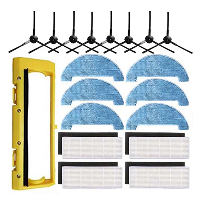 Para 360 c50 c30 robô aspirador de pó principal escova lateral mop filtro hepa kit acessórios