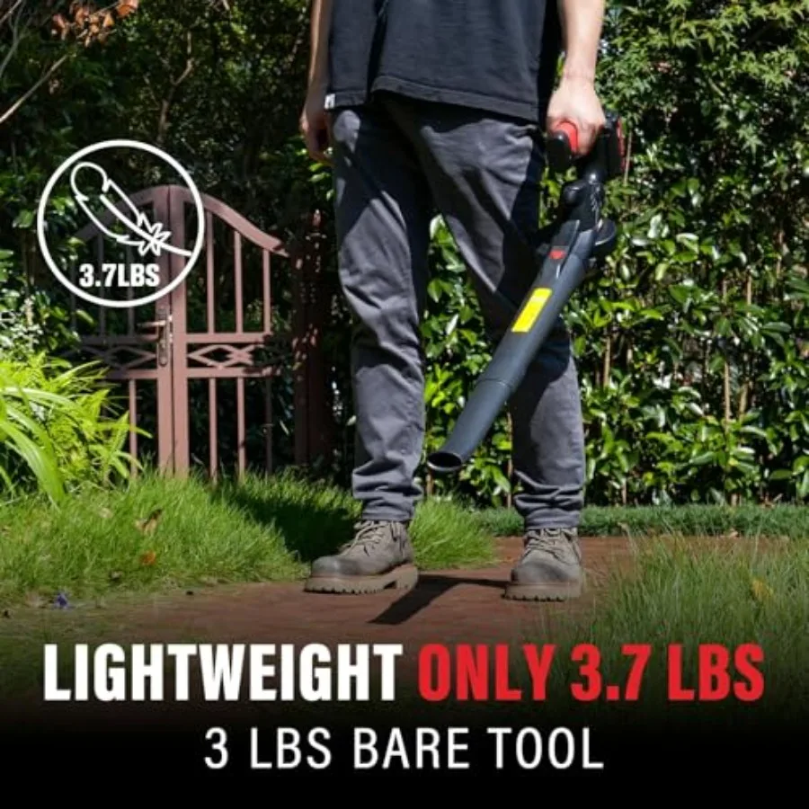 منفاخ أوراق شجر لاسلكي 20 فولت يعمل بالبطارية منفاخ كهربائي للعناية بالعشب منفاخ أوراق كهربائي خفيف الوزن لنفخ أوراق الفناء #5