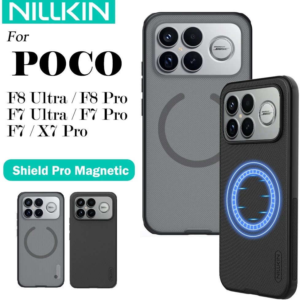 Funda Magnética Nillkin Frosted Shield Pro PC+TPU para Poco F8 Ultra, F7 Ultra, F8 Pro, F7 Pro, X7 Pro 5G