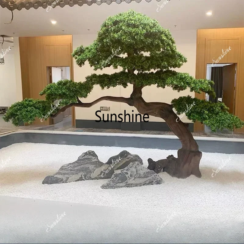 Simulated Welcome Pine Bonsai Dry Landscape False Tree Dry Landscape Green Plant Decorative LandscapeTJ