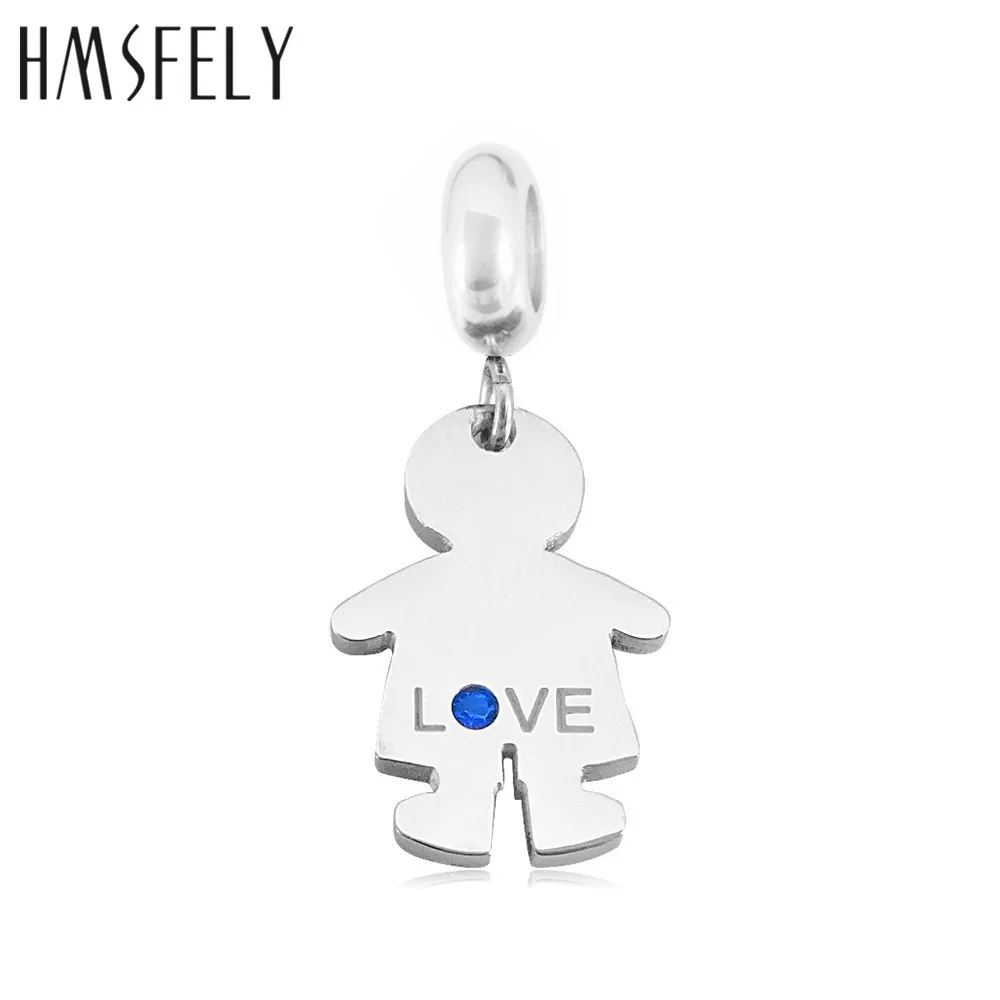 HMSFELY 316L Stainless Steel Boys and  Girls Tags Accessories Pendant For DIY Charm Bracelet Necklace Jewelry Making Accessories