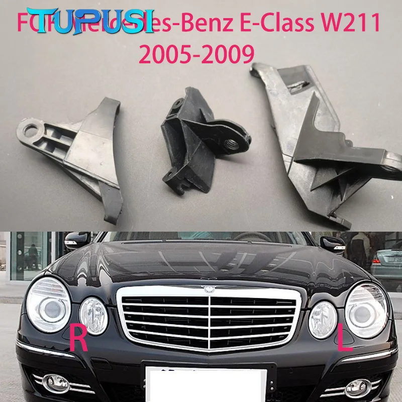 Auto-Scheinwerfer-Reparaturset Halterung Schutzring Kunststoff-Reparatur Schwarz für Mercedes BENZ E-Klasse W211 2005-2009 E200 E240 E350