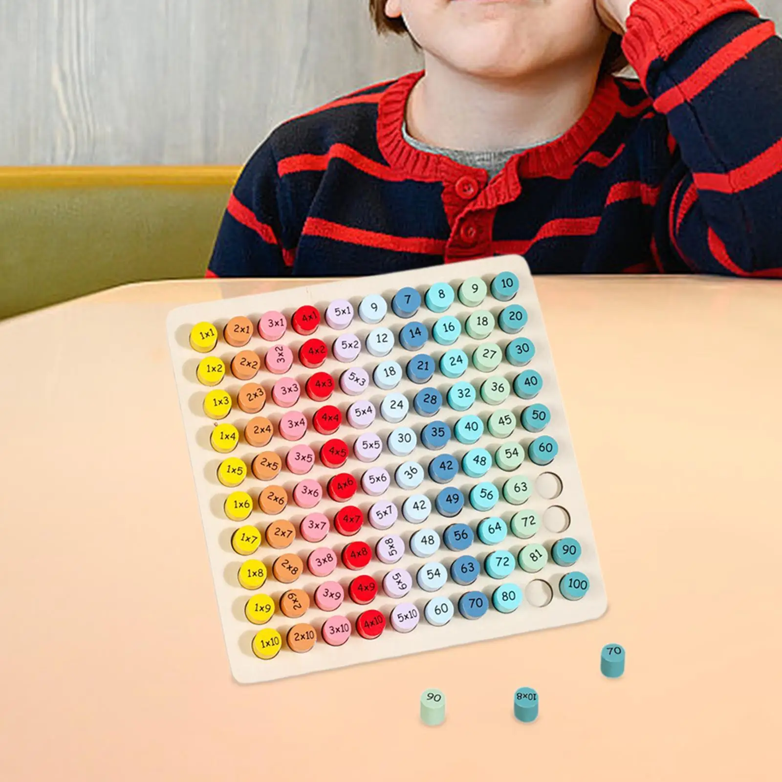 Hölzernes Multiplikationsbrettspiel Vorschule Lernspielzeug Geschenk Kinder Montessori