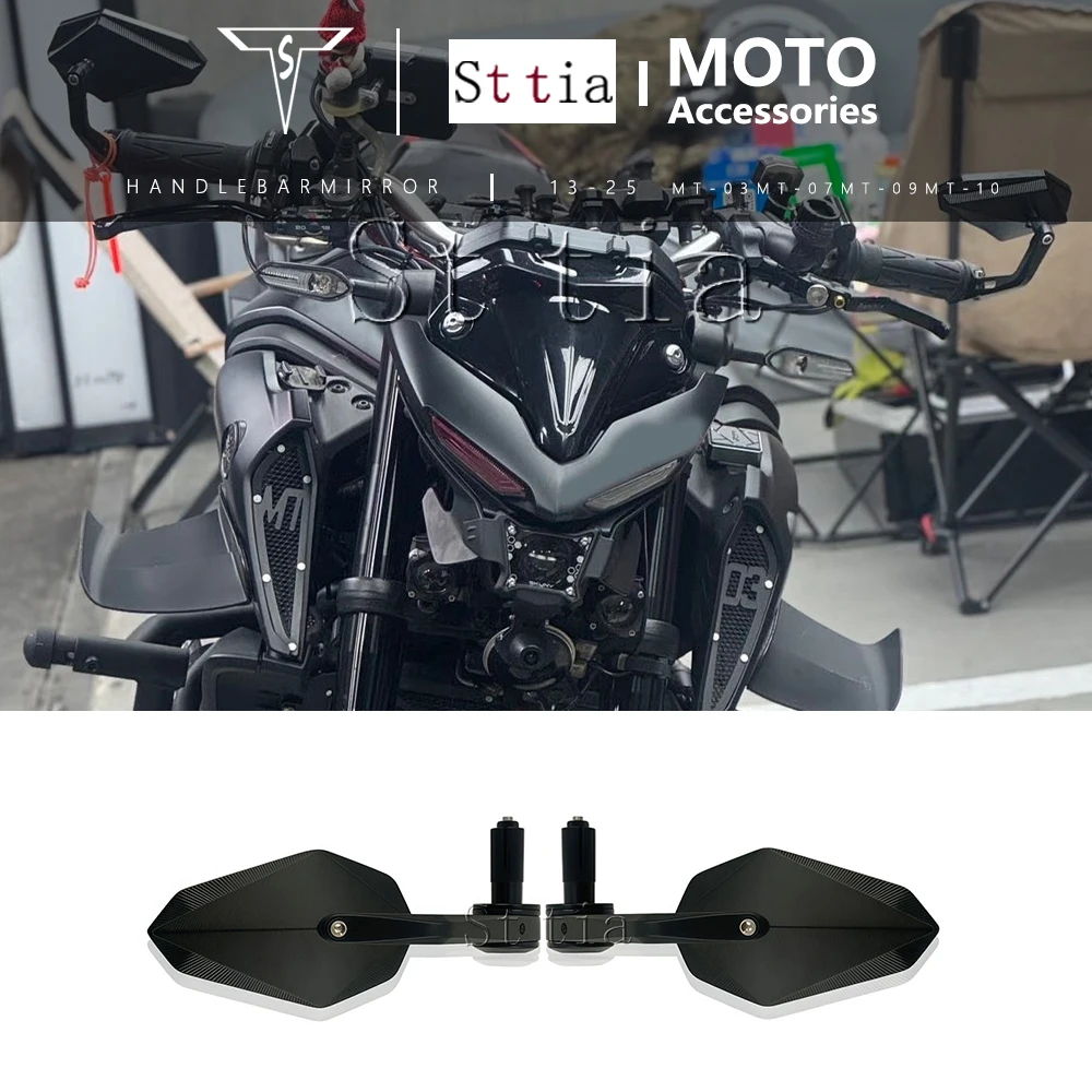 

For Yamaha MT-03 MT-07 MT-09 MT-10 2013-2025 MT03 MT07 MT09 MT10 Motorcycle CNC Aluminum Handlebar Rearview Mirror Accessories