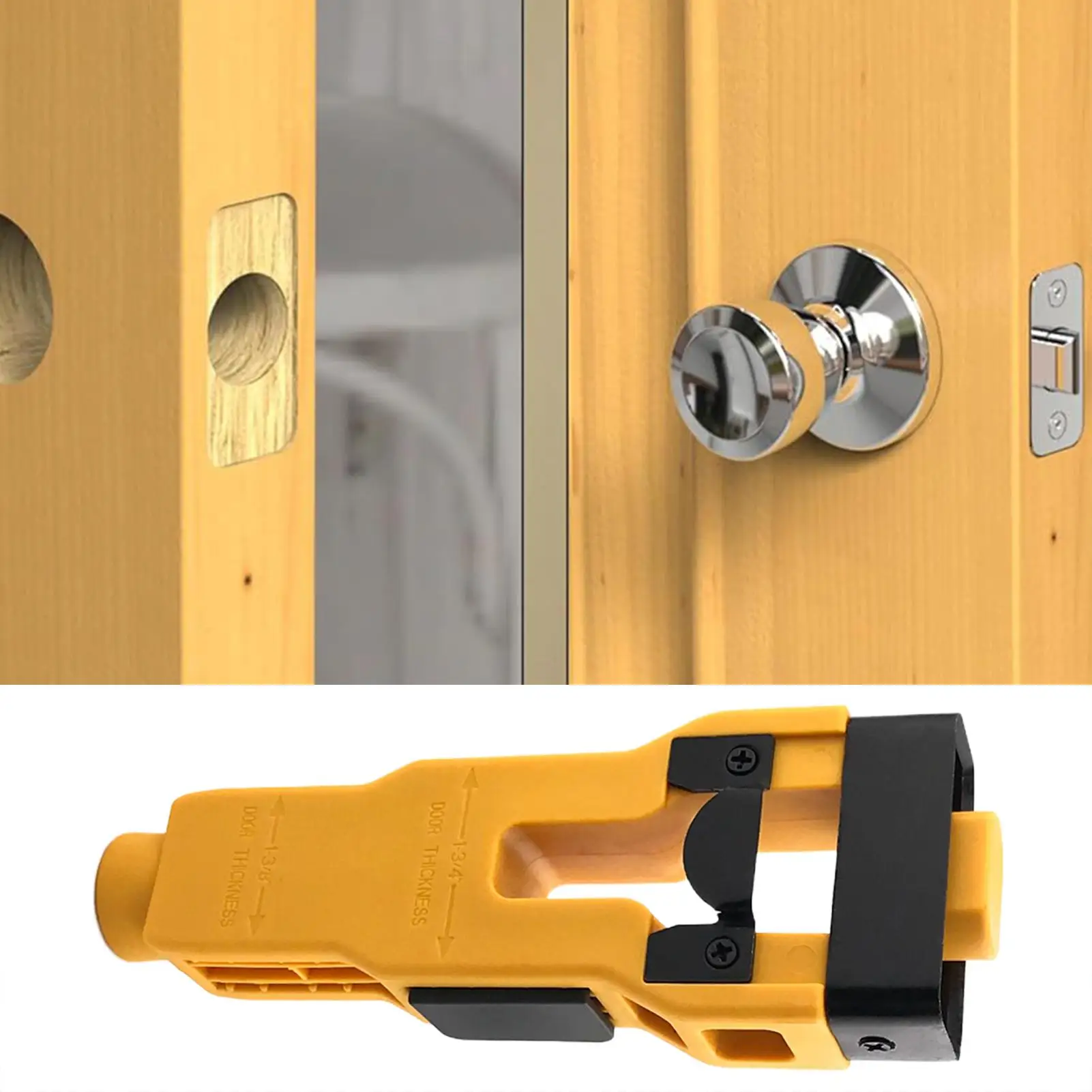 

Door Lock Installation Kit Hole Saw Jig Set Mortise Tool Precise Chiseling Supplies for Professional Home Renovation Repair