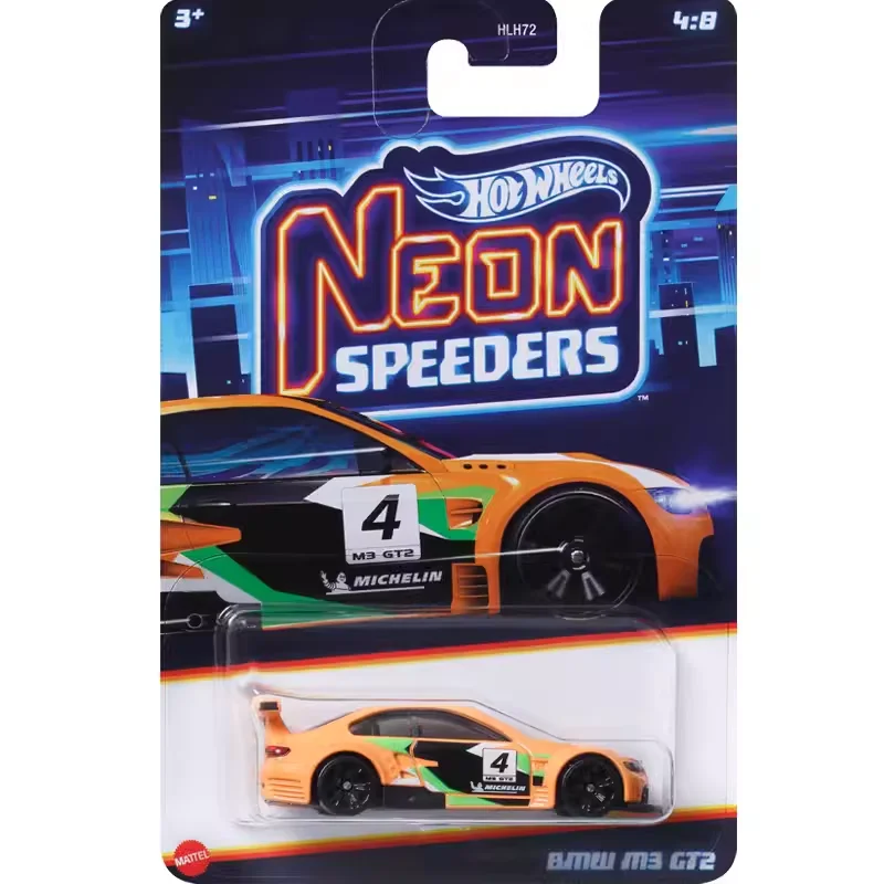 Official Hot Hot Wheels Car Neon Speeders Boys Toys 1:64 Diecast Corvette Cadillac Porsche 911 Ford GT BMW Mercedes Benz Model