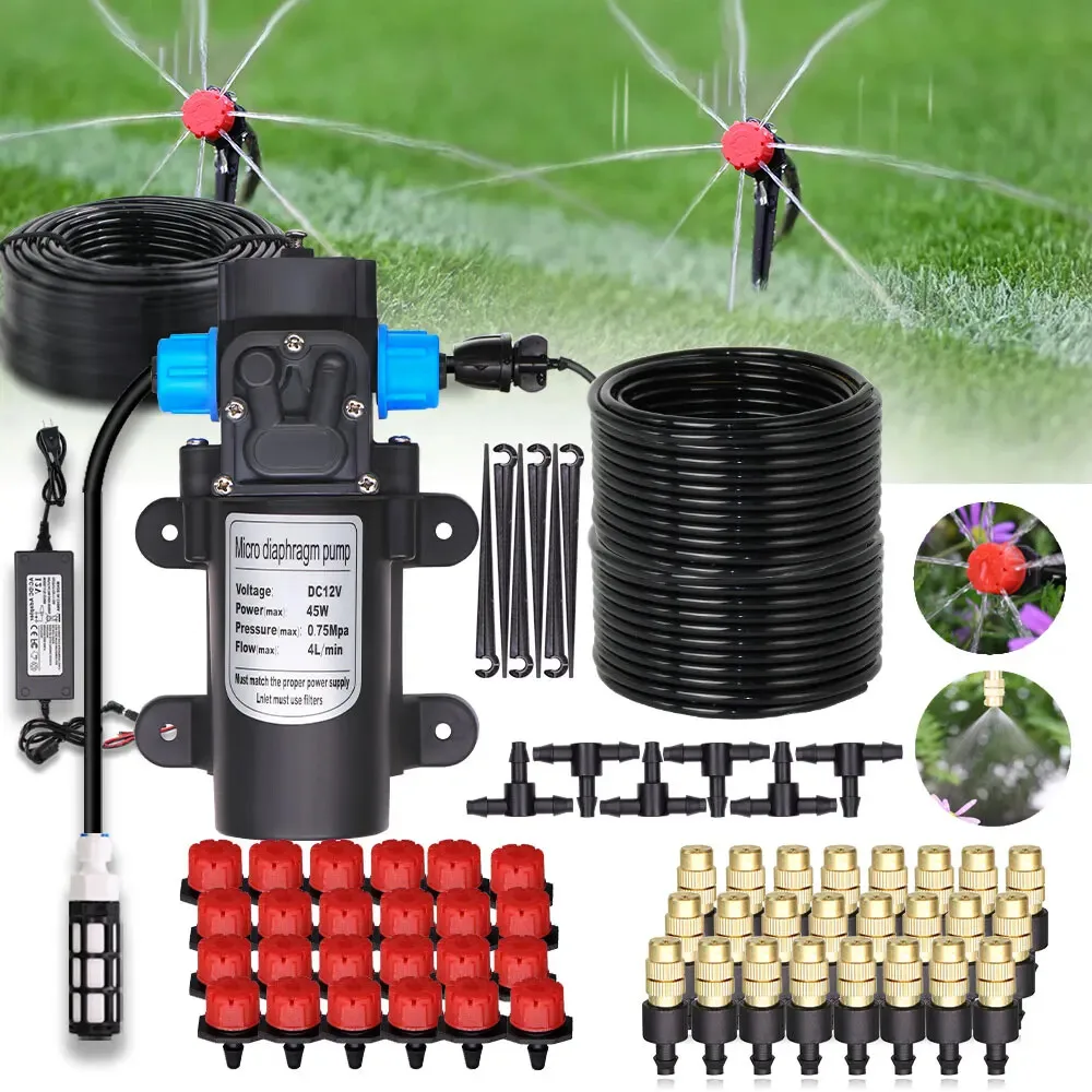 Automatic Misting Cooling Irrigation Kit Self-Priming Pressurize Water Pump Drip