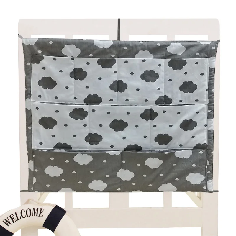 Baby Bed Hanging Storage Bags Cotton Newborn Crib Organizer Diaper Pocket for Crib Bedding Set Accessories Nappy Store Bags