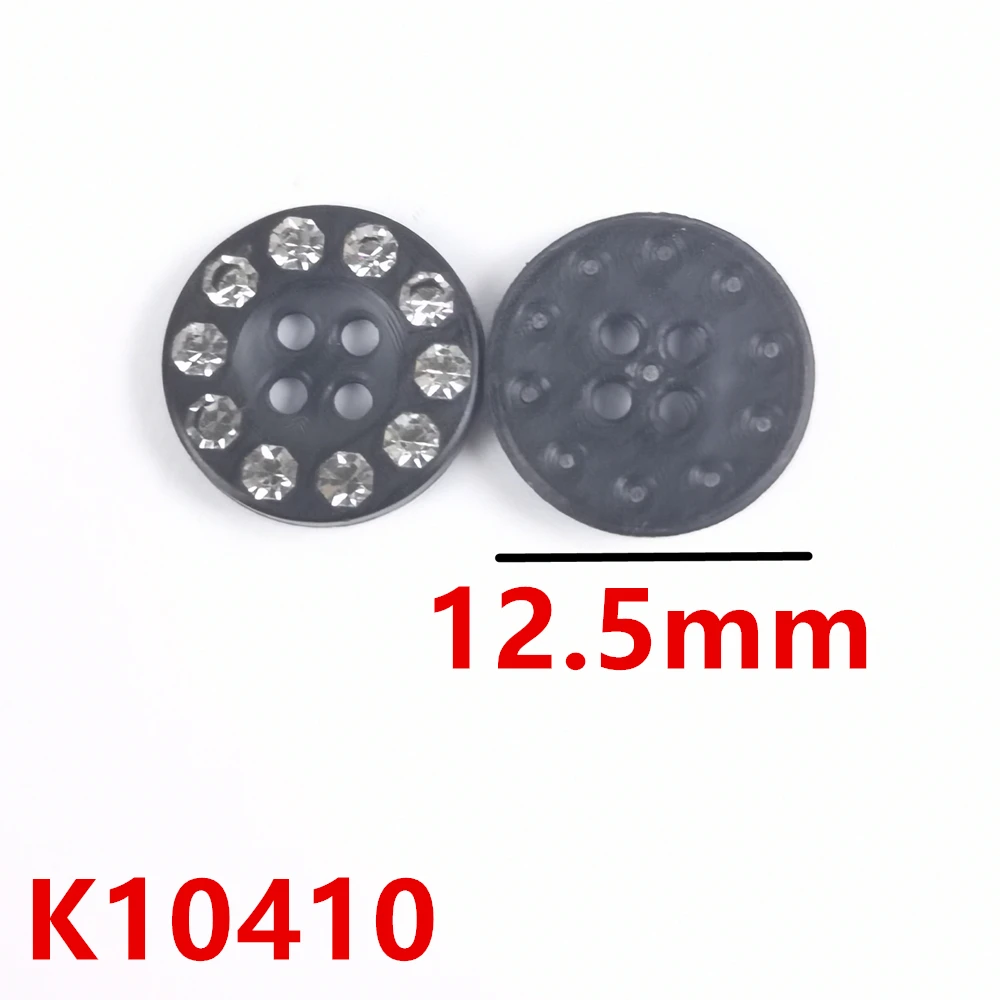 30 pcs 12.5mm 4 Hole Small Round Rhinestone Diamond Button Shirt Button Resin Plastic Crystal Button
