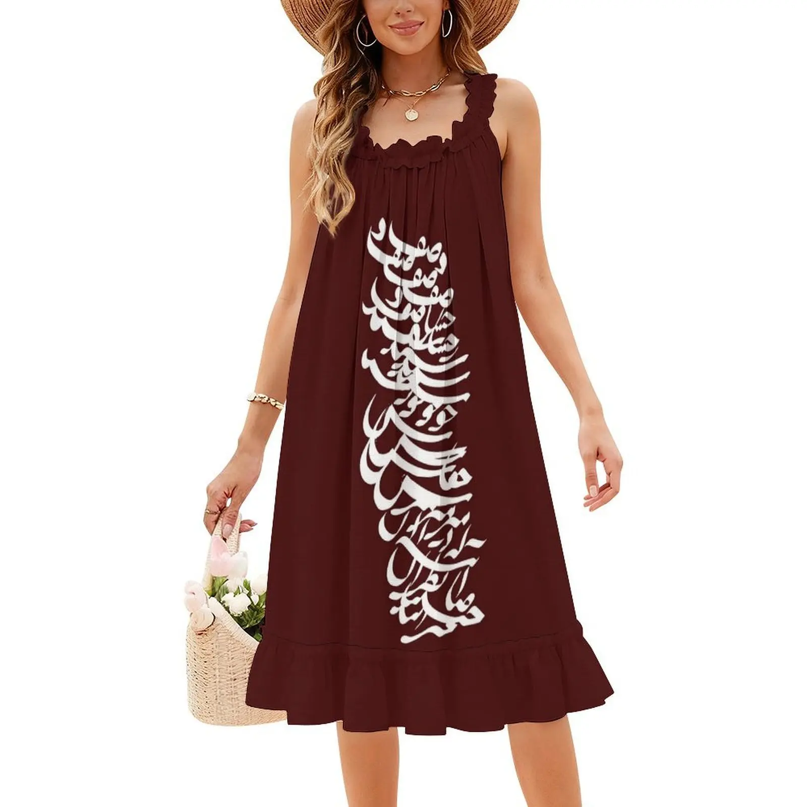 إيران وقصيدة إيران في الفارسي التي شيرت خمر فستان بوهيمي نفخة الأكمام أو بلا أكمام خيارات للنساء فستان إيران طهران #4