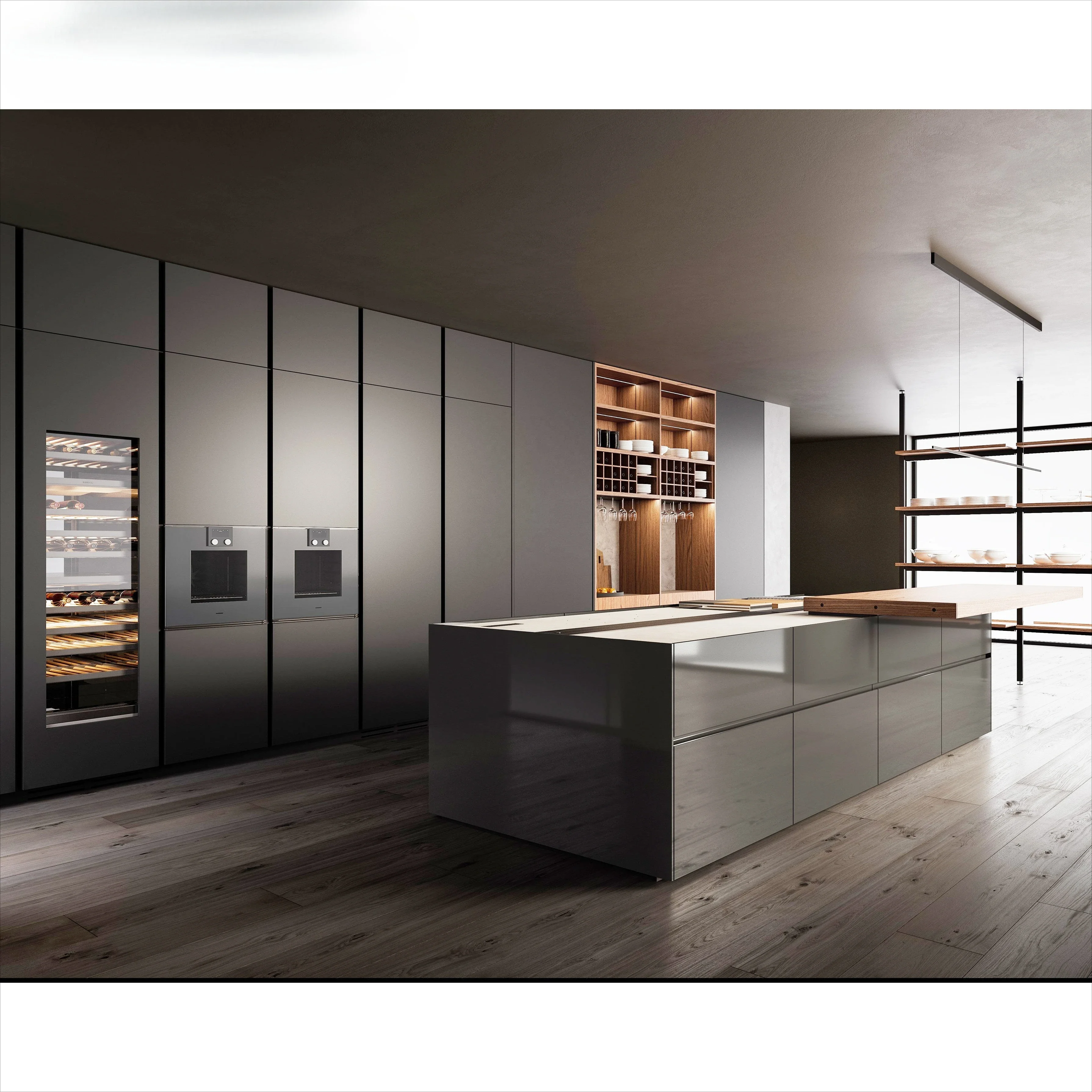 

-Home Kitchen Products Smart High-end Modern Black Paint Kitchen Cabinets