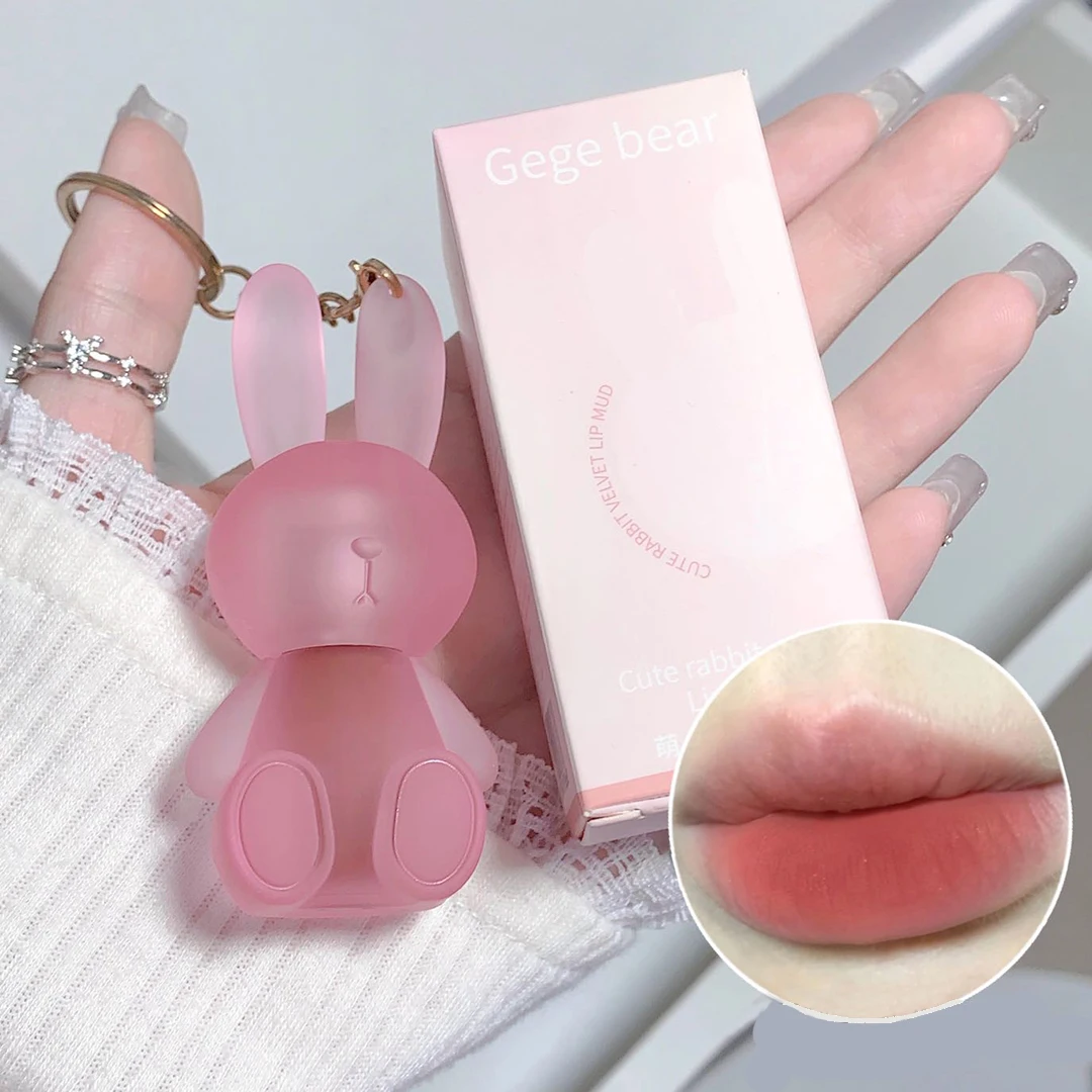 Cute velvet free lip mud mist surface matte, makeup holding lip glaze not easy to get stained with cup lipstick, white female l