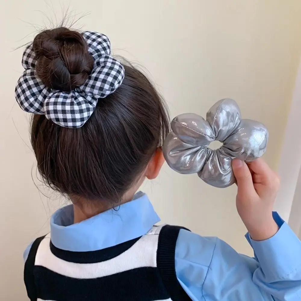 Scrunchie Rambut Anak Bentuk Bunga, Kain Isi Kapas, Scrunchie Rambut Besar, Ikat Rambut, Tali Rambut Elastis Gaya Korea