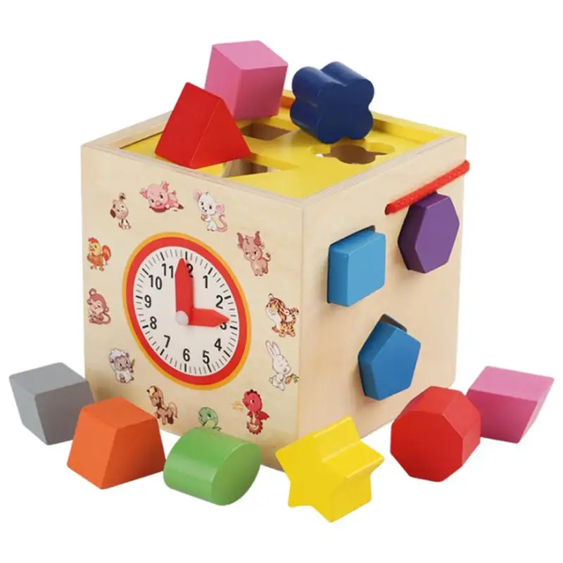 

Shape Sorter | Shape Sorting Cube | Wooden Montessori Toys for 4 5 6 Year Old Girls Boys Shape Sorter Gifts for Toddler Learning