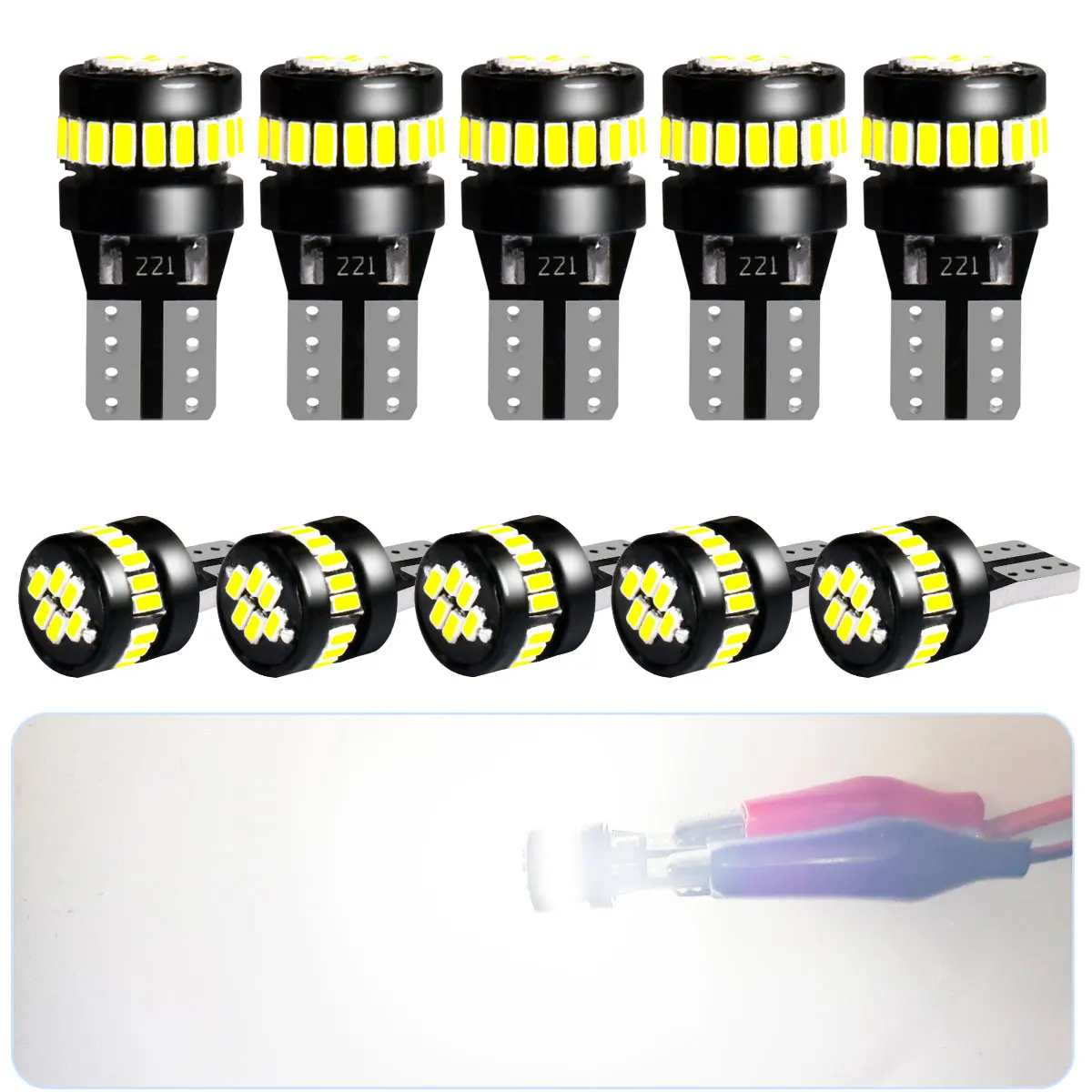 

2pcs/10pcs Canbus T10 W5W LED Car Turn Signal Bulbs Ultra Bright 3014 24 Chipsets 360 Degree Lighting Small Bulbs for Vehicle