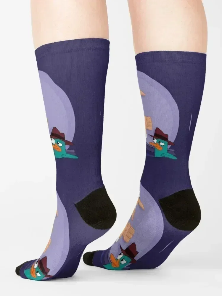 Doof and Perry Socks christmass gift snow bright garter Novelties Socks For Women Men's