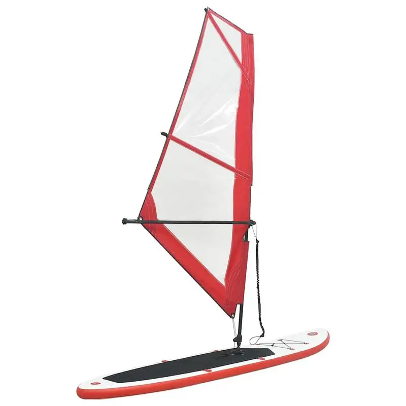 Aufblasbares SUP-Board mit Segelset rot und weiß