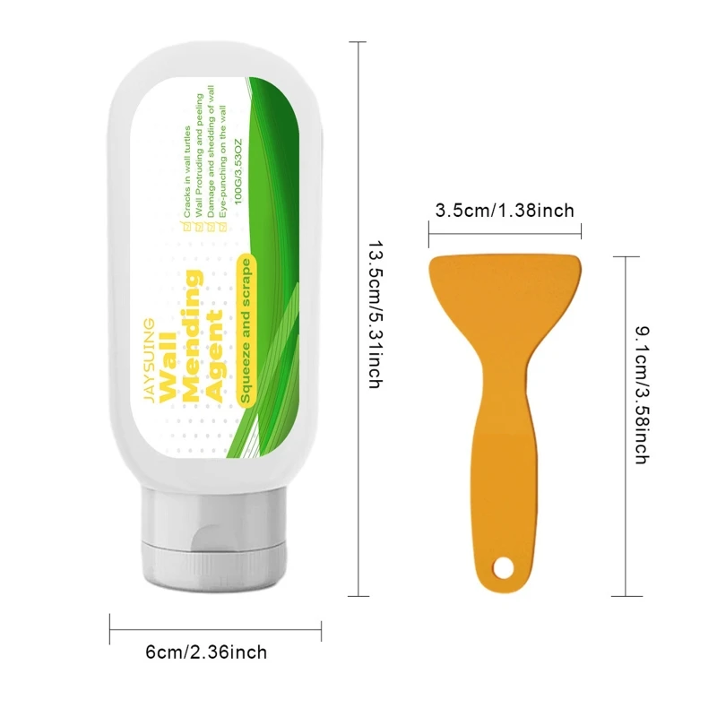 Upgraded Wall Restorations Set Smooth Wall Patching Compound with Scraper DIY