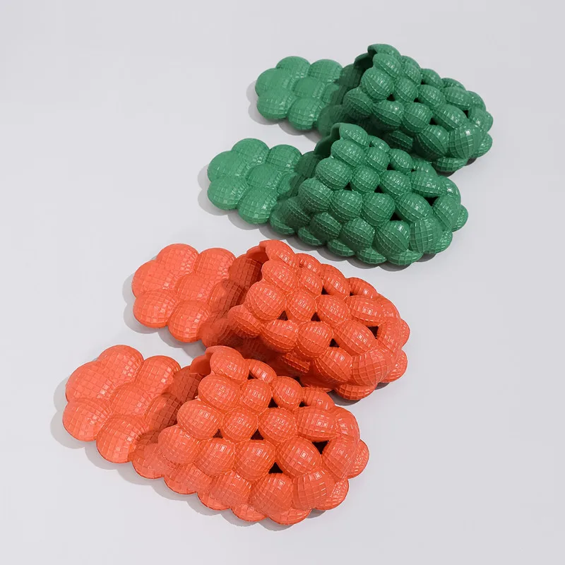 Women Man Soft Bubble Slippers Fashion  EVA Cool Home Beach Shoes Massage Sole Slippers Designer Indoor Peanut Slipper