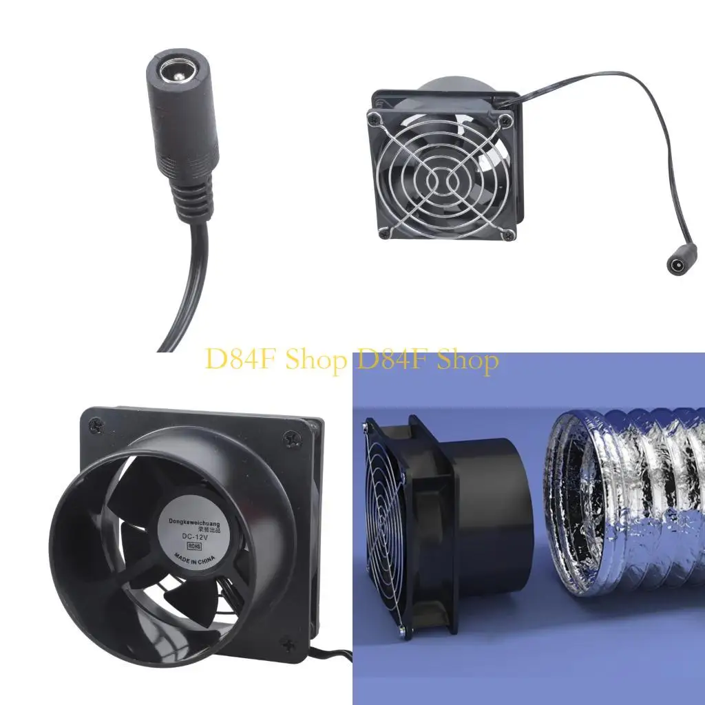 D84F 8cm Inline Duct Fan 4500RPM Blower For Hydroponics Planting Tent Ventilation