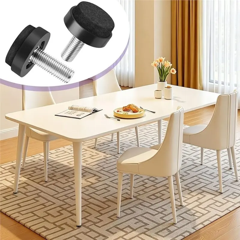 IALJ-M8(25 Mm) Furniture Glides- 24 X Adjustable Gliders For Chairs With Thread, Fits For Tables, Cabinets, Furniture, Carrying