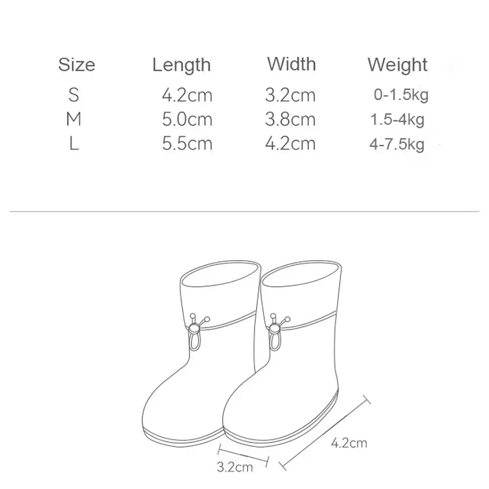 4Pcs/Set Cute Cartoon Pet Silicone Rain Boot Anti Slip Waterproof Foot Cover Dog Shoes Outdoor