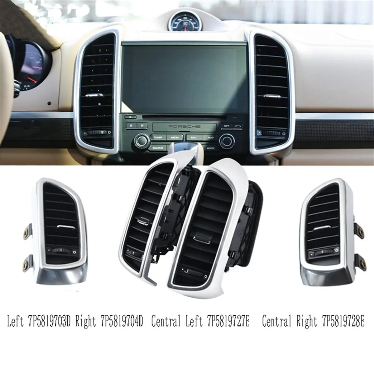 L96A Dashboard Air Conditioning Outlet AC Vent Grille for Porsche Cayenne 2010-2017 Left 7P5819703D