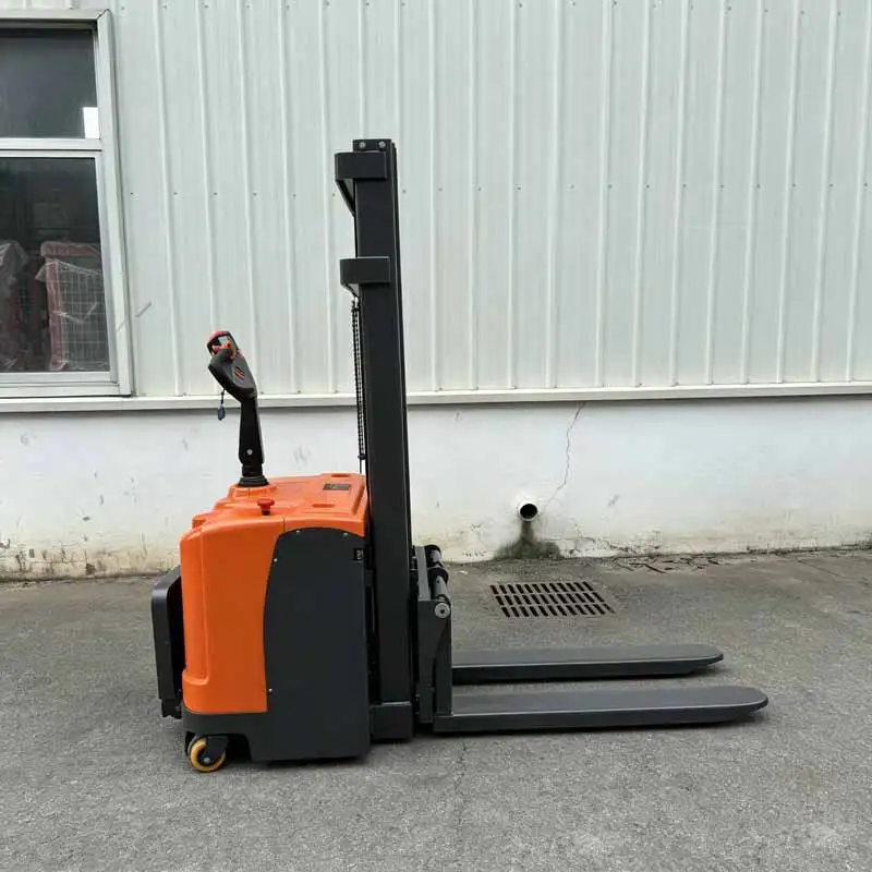 Narrow Passage Working Electric Stacker 1000kg Full Automatic Walkie Pallet Stacker CE Material Handling