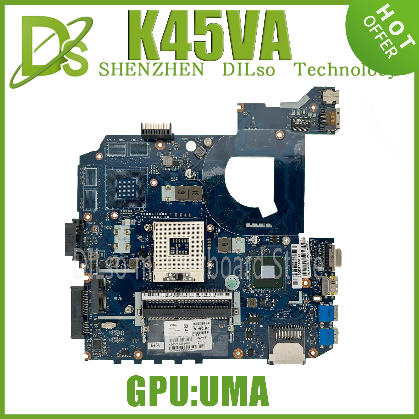 LA-8226P LA-8224P LA-8221P Laptop Motherboard For ASUS K45VJ K45VD A45V A85V K45VS K45VM K45A I3-2350M CPU GT610M 100% Test OK