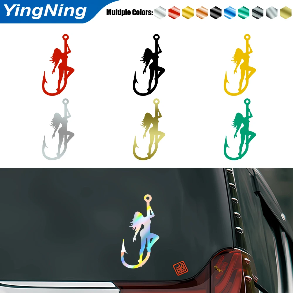 

Funny Sexy Fishing Hook Girl Car Sticker JDM Truck Decal Vinyl Waterproof Auto Decor for Jeep Ford Toyota Chevy Dodge Universal