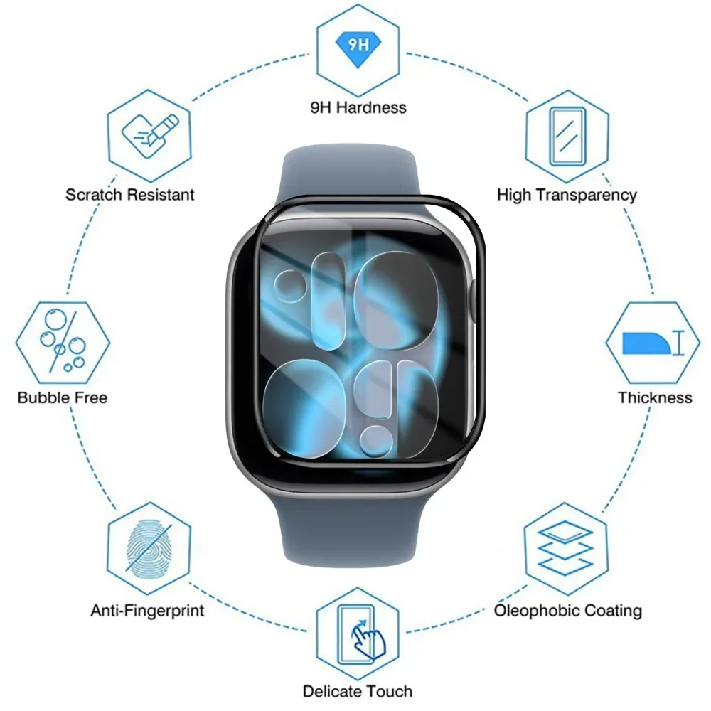 1/3/5 قطعة HD واقي شاشة منحني كامل لساعة أبل الترا 3 2 1 49 مللي متر واقية لسلسلة Iwatch 10 11 46 مللي متر 42 مللي متر وليس الزجاج