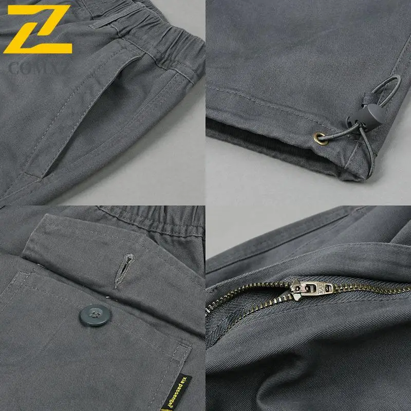 ملابس العمل الرجالية السراويل البضائع استرخاء مستقيم الساق دائم فائدة السراويل في الهواء الطلق جاهزة عارضة الخريف السراويل الأساسية تنفس
