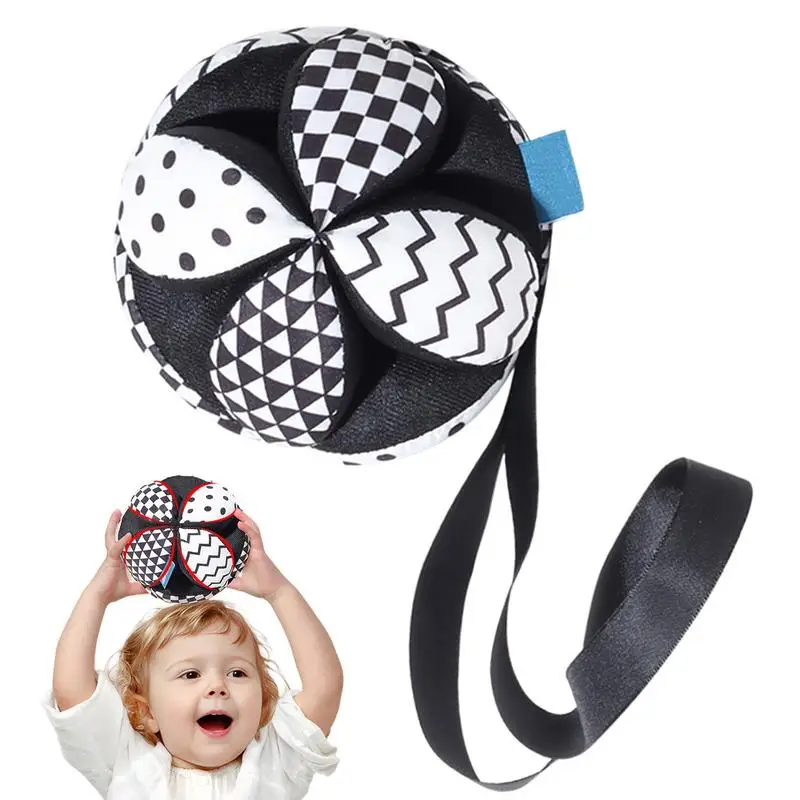 

Sensory Balls for Children Soft Textured Ball Training Ball Children Black and White Interactive Sensory Ball with Rattles