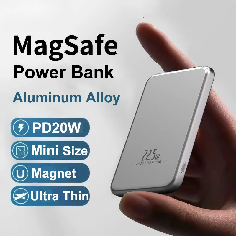 

10000mAh Magsafe Power Bank PD20W Thin Magnetic Wireless Fast Charger Powerbank for iPhone 16 15 Xiaomi Huawei Samsung Poverbank