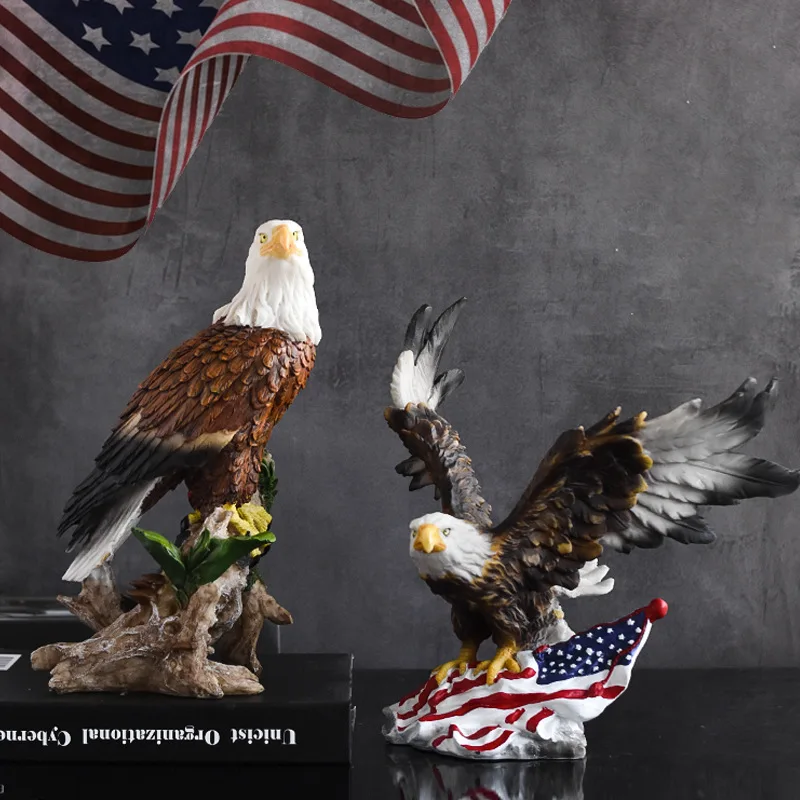 American Independence Day Simulation Large Eagle Resin Ornaments Home Office Opening Decoration Crafts