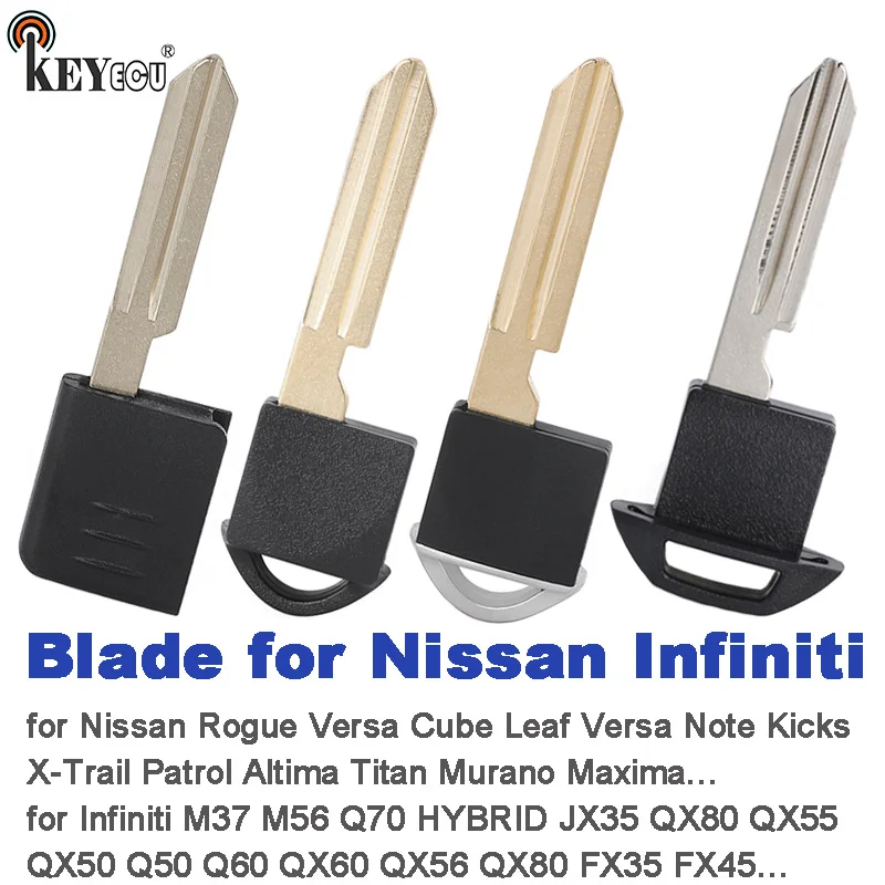 

KEYECU Rmote Key Blade Only Blade for Nissan Rogue Versa Cube Leaf Versa Note Kicks for Infiniti M37 M56 Q70 HYBRID JX35 QX80