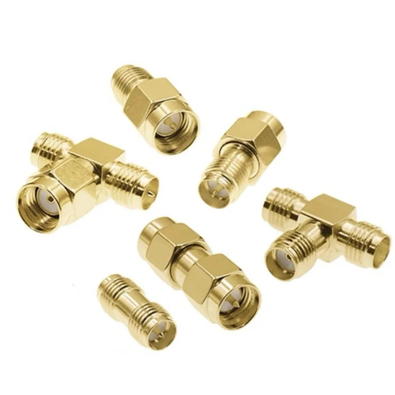 1pcs SMA-JK/JJJ/JKW/KK/SMA RF Adapters Male to Female Reverse Polarity Right-Angle Double Three-Way}