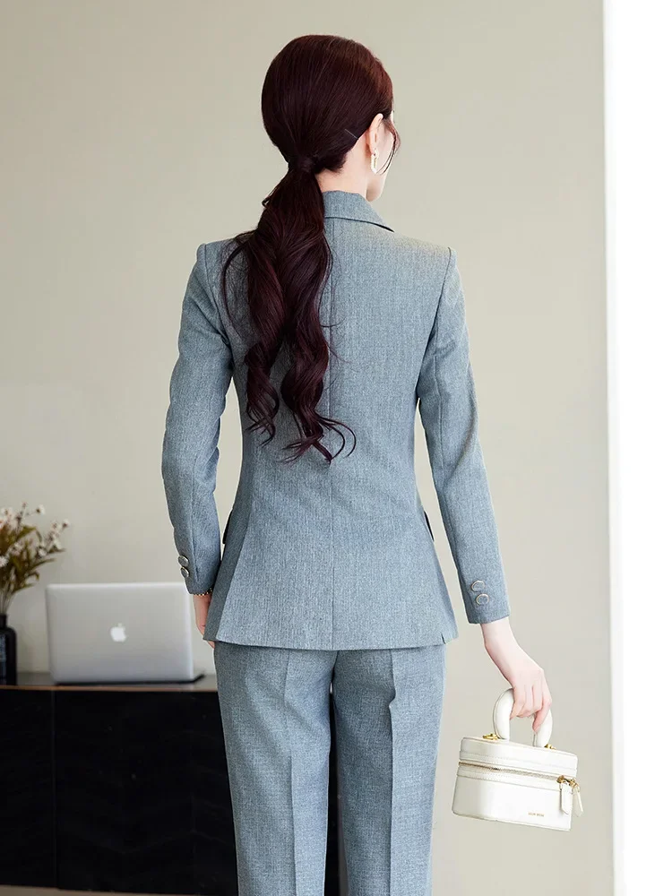 البوب مكتب بانت الدعاوى للنساء كم كامل الشارع الشهير عادية قطعتين مجموعة 2024 جديد الربيع الصيف زر واحد الصلبة بدل رجالي