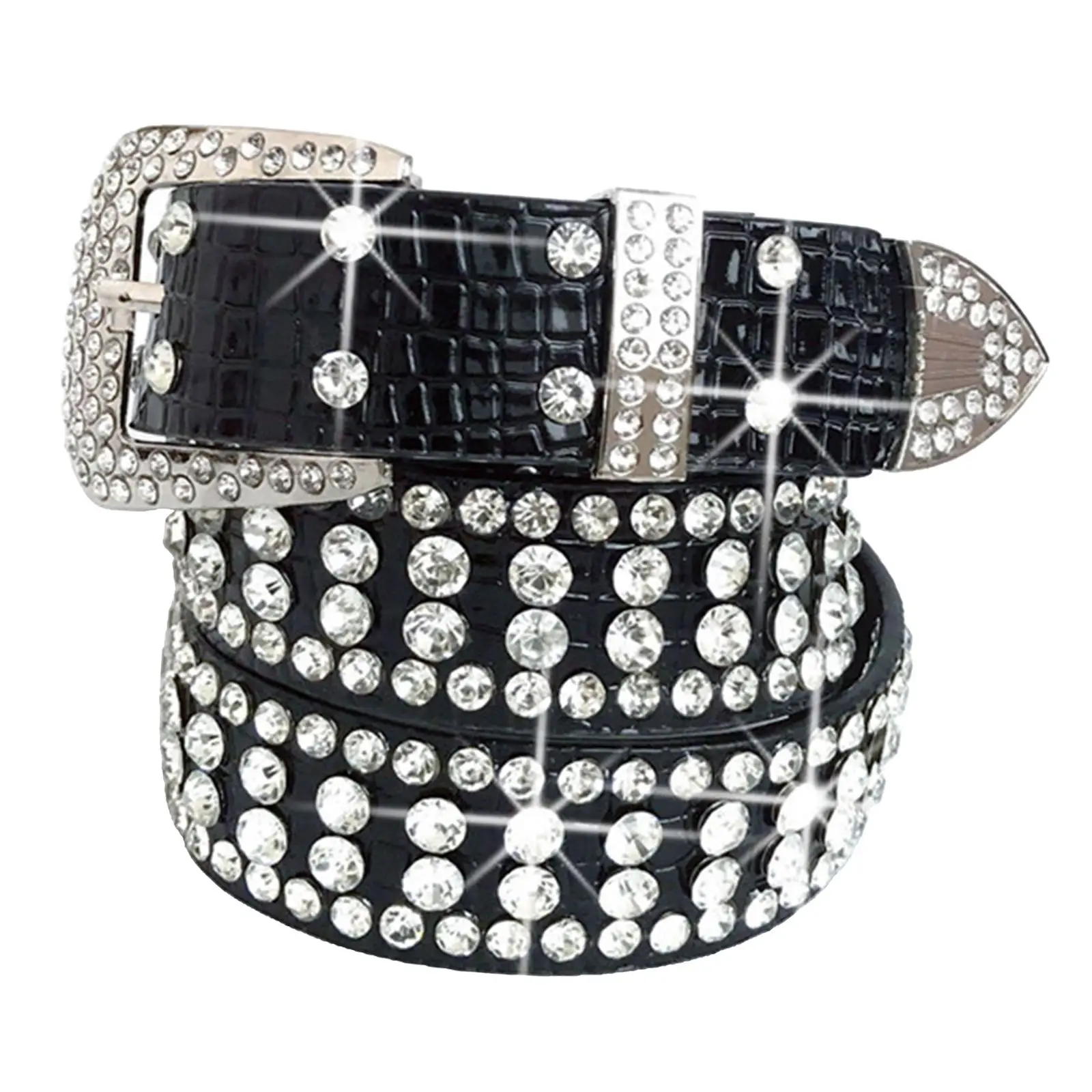 Bling Women Waist Belt Waistband Crystal Rhinestone Waist Cinch Belt Belt Western PU for Accessories Jeans Clothing Sacks