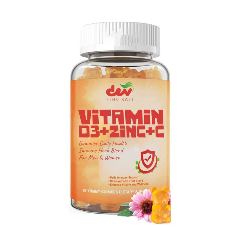 Sugar Free Vitamin C+D3+9-in-1 Immune Defense, Containing 5000IU of D3, Enhancing Immunity with Elderberry and Echinacea
