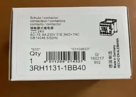 

Brand New Original New 3RH1131-1BB40 3RH1131 1BB40 Contactor Relay 10 AMP Fast Delivery