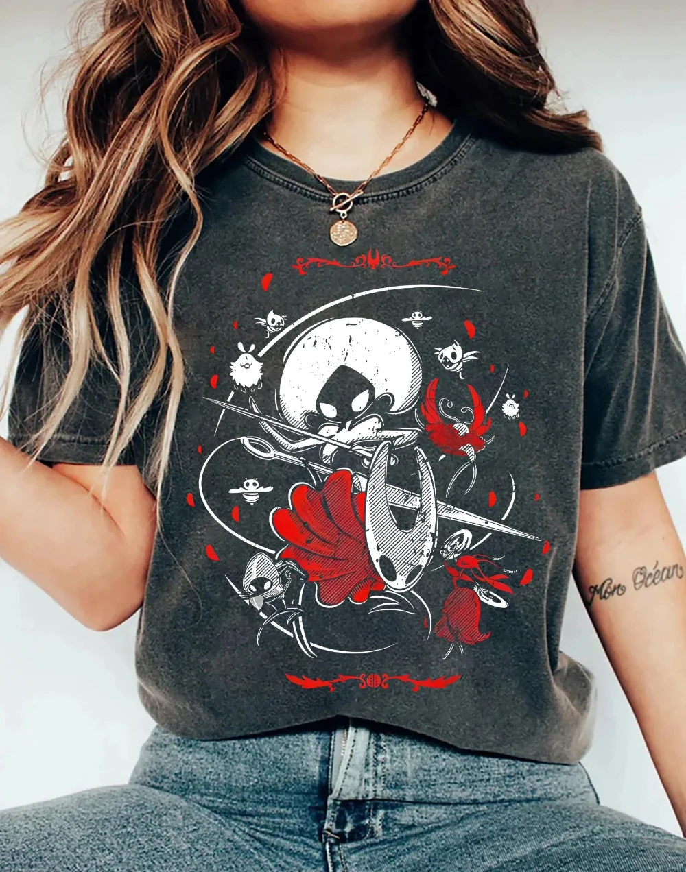 Hollow Knight Silksong Shirt Indie Gaming Tee Graphic Short Sleeve Shirt Men Women for Spring and Summer Unisex