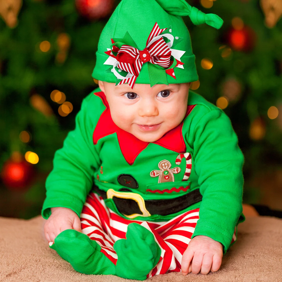 

2Pcs Children Christmas Hair Clips Bowknot Grosgrain Ribbon Comfortable Texture Eye-Catching Design Mixed Color